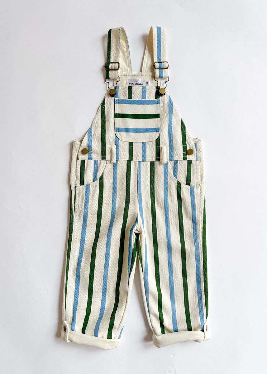 Striped Overalls - Blue & Green - Image 3