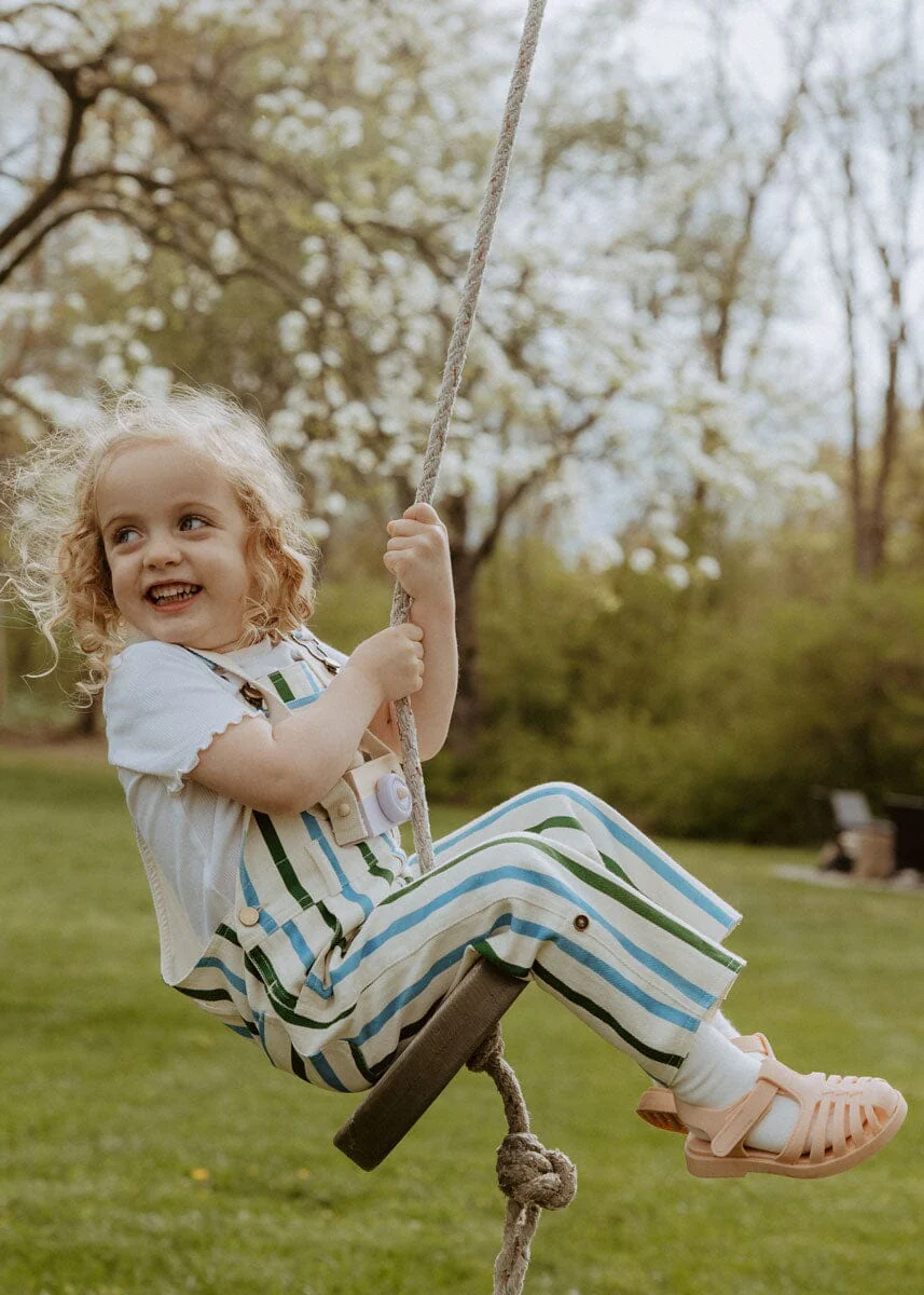 Striped Overalls - Blue & Green - Image 5