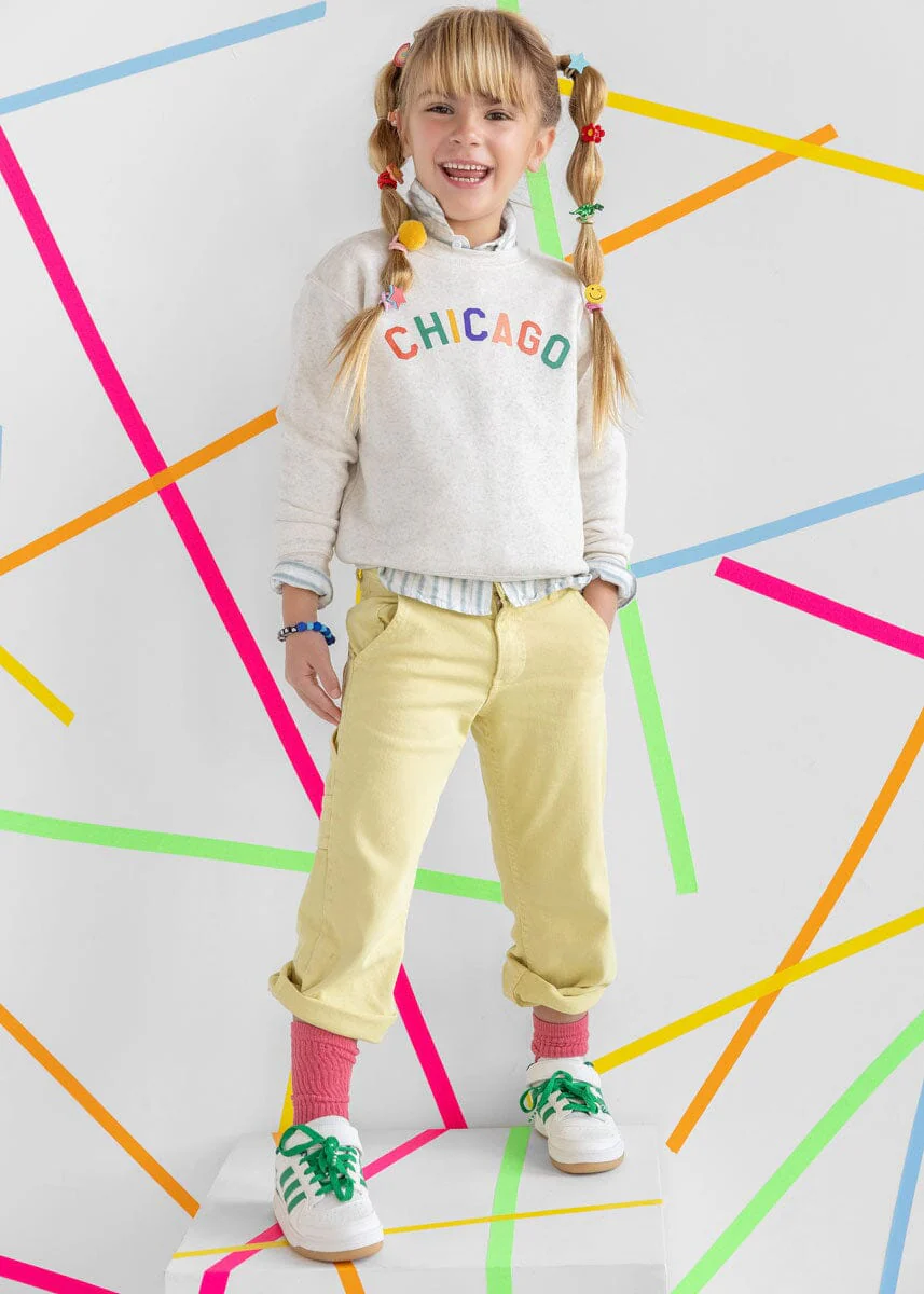 Sweet Home Chicago Toddler Sweatshirt - Heather Natural - Image 3
