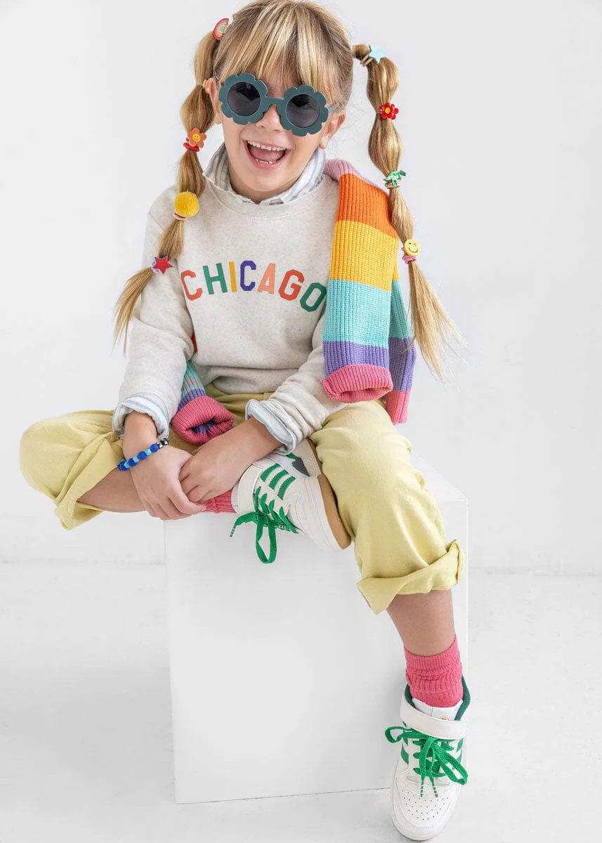 Sweet Home Chicago Toddler Sweatshirt - Heather Natural - Image 6
