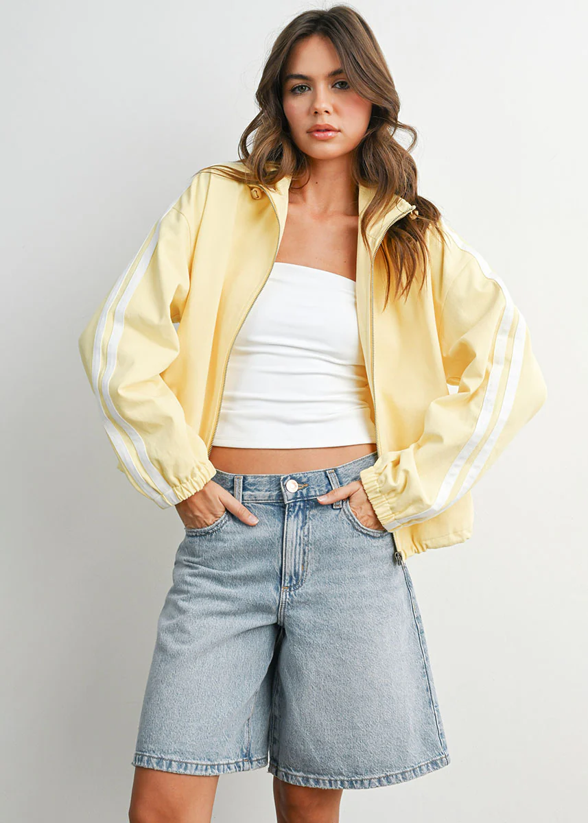 Tate Striped Jacket - Butter/White - Image 2