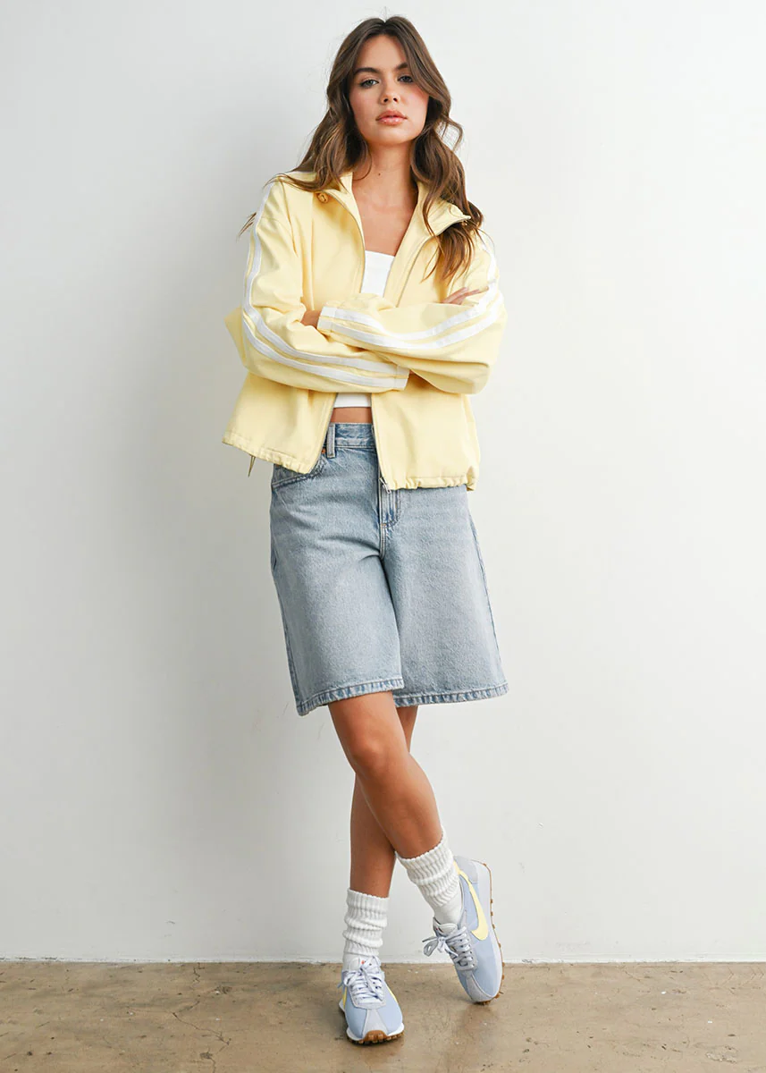 Tate Striped Jacket - Butter/White - Image 6