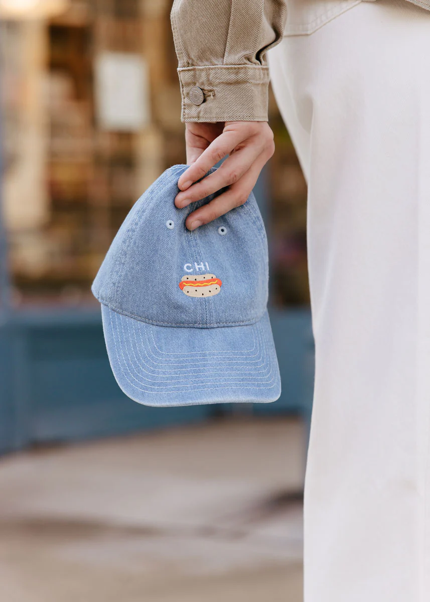 Tiny Chi Hot Dog Icon Hat - Denim - Image 3