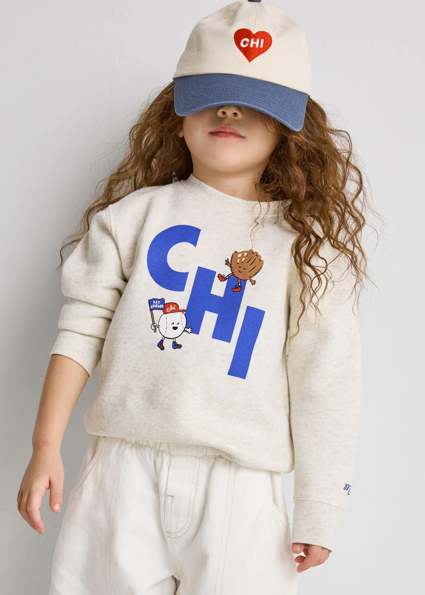 Toddler Chi Heart Icon Hat - Ivory & Breaker Blue - Image 2