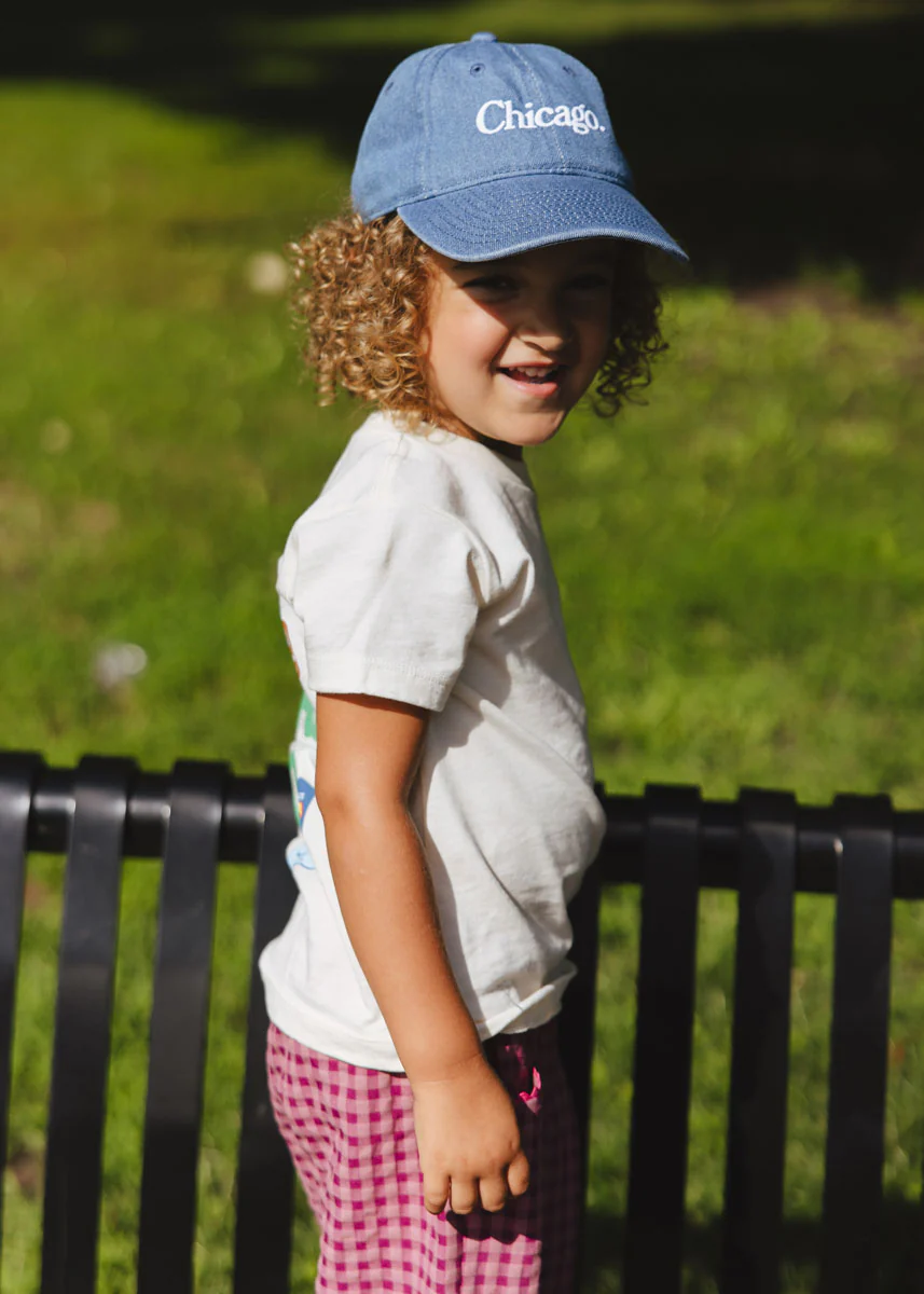 Toddler Chicago. Dad Hat - Dark Denim - Image 2