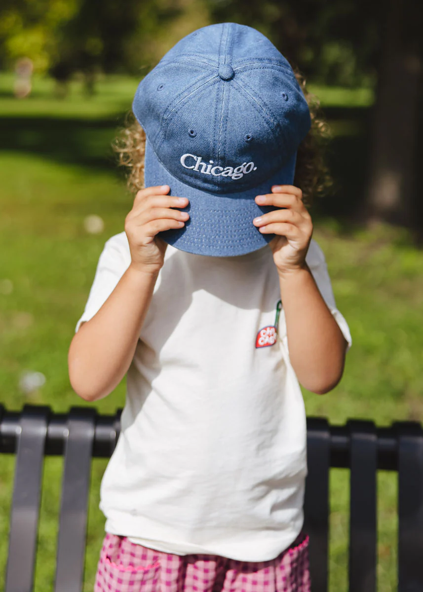 Toddler Chicago. Dad Hat - Dark Denim - Image 6