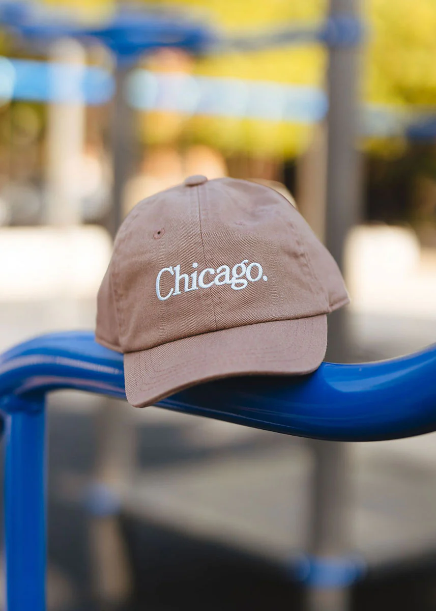 Toddler Chicago. Dad Hat - Espresso & Blue - Image 3