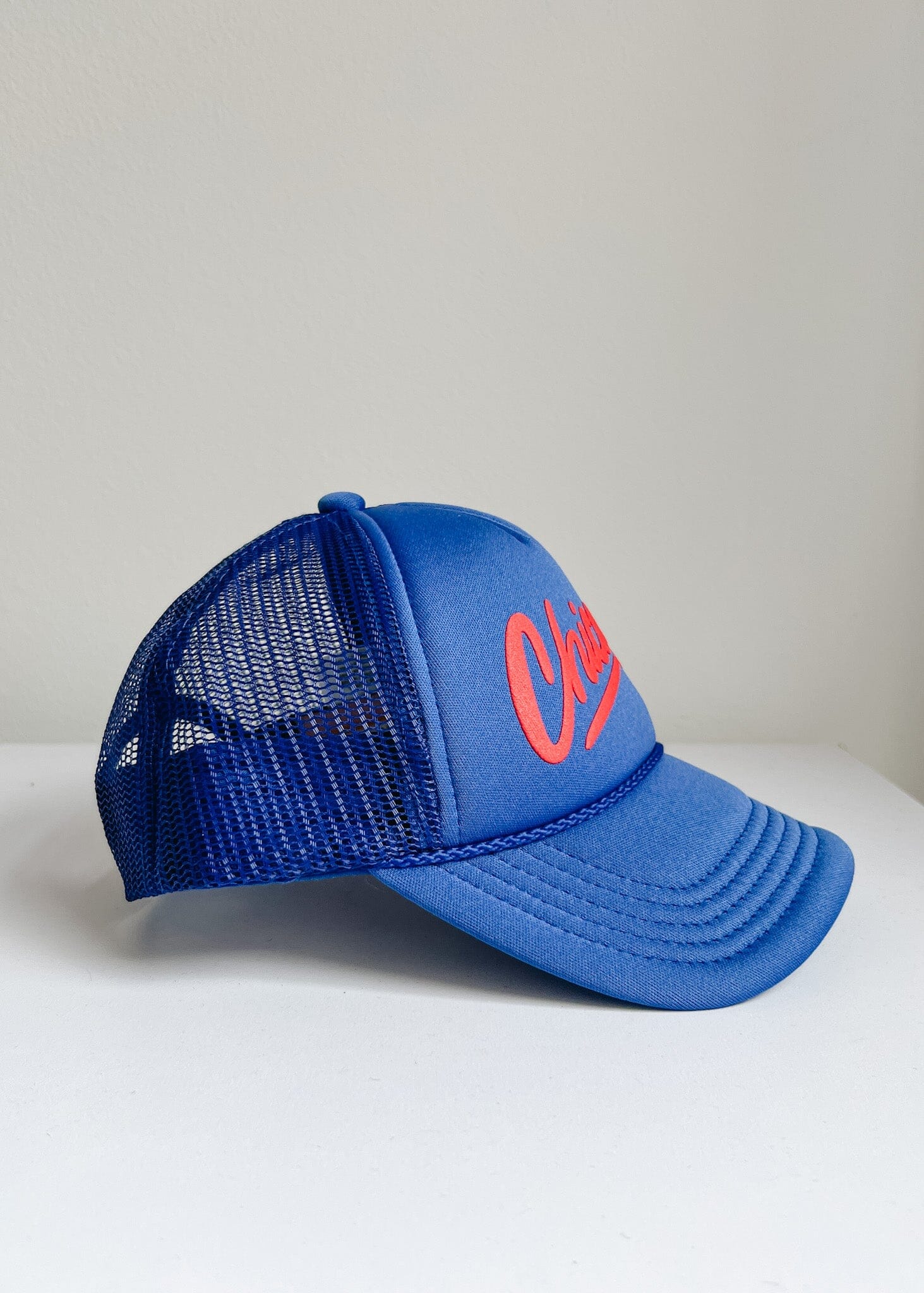 Toddler Chicago Script Trucker Hat - Royal - Image 4