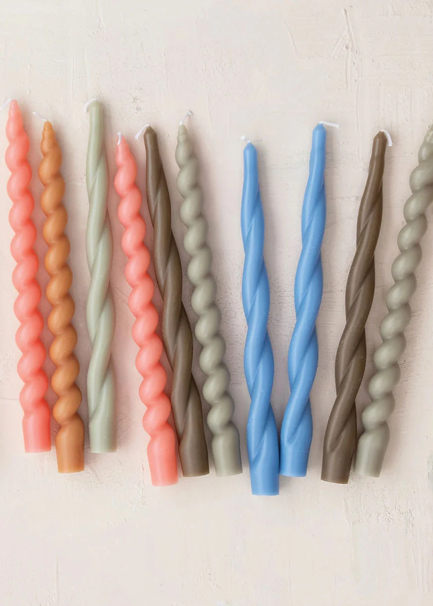 Twisted Taper Candles - Olive - Image 2
