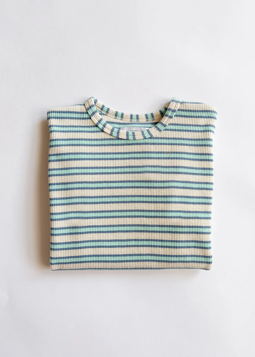 Waffle Striped Oversized Set - Blue Multi - Image 6