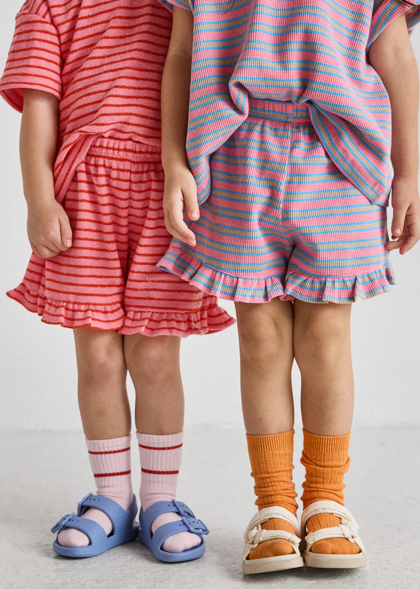 Waffle Striped Oversized Set - Pink Multi - Image 5