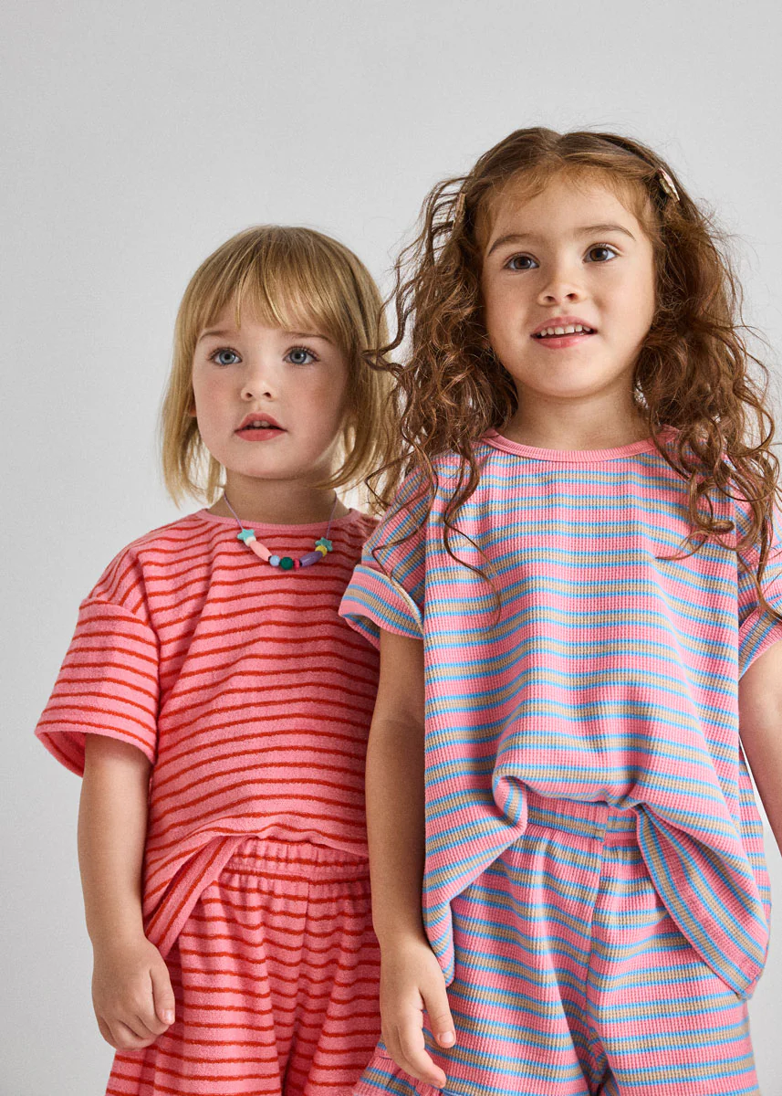 Waffle Striped Oversized Set - Pink Multi - Image 6