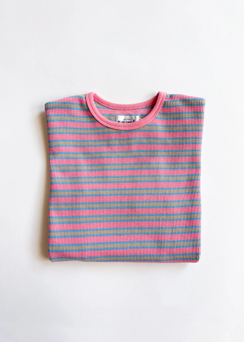 Waffle Striped Oversized Set - Pink Multi - Image 8