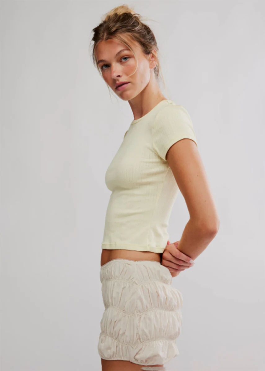 Wait A Minute Baby Tee - Banana Cream - Image 3