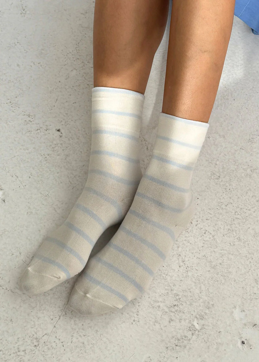 Wally Stripe Socks - Sky - Image 3