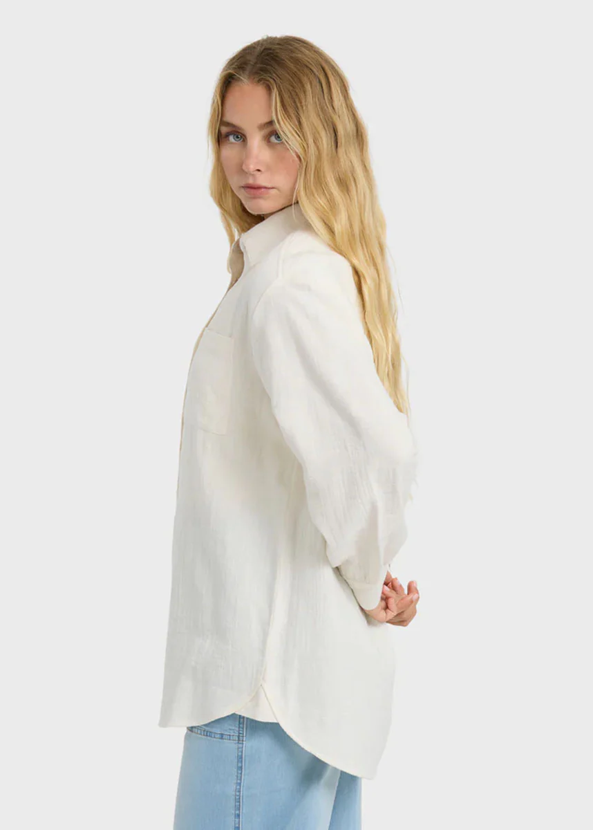 Wanderer Solid Long Sleeve Top - Salt Crystal - Image 2