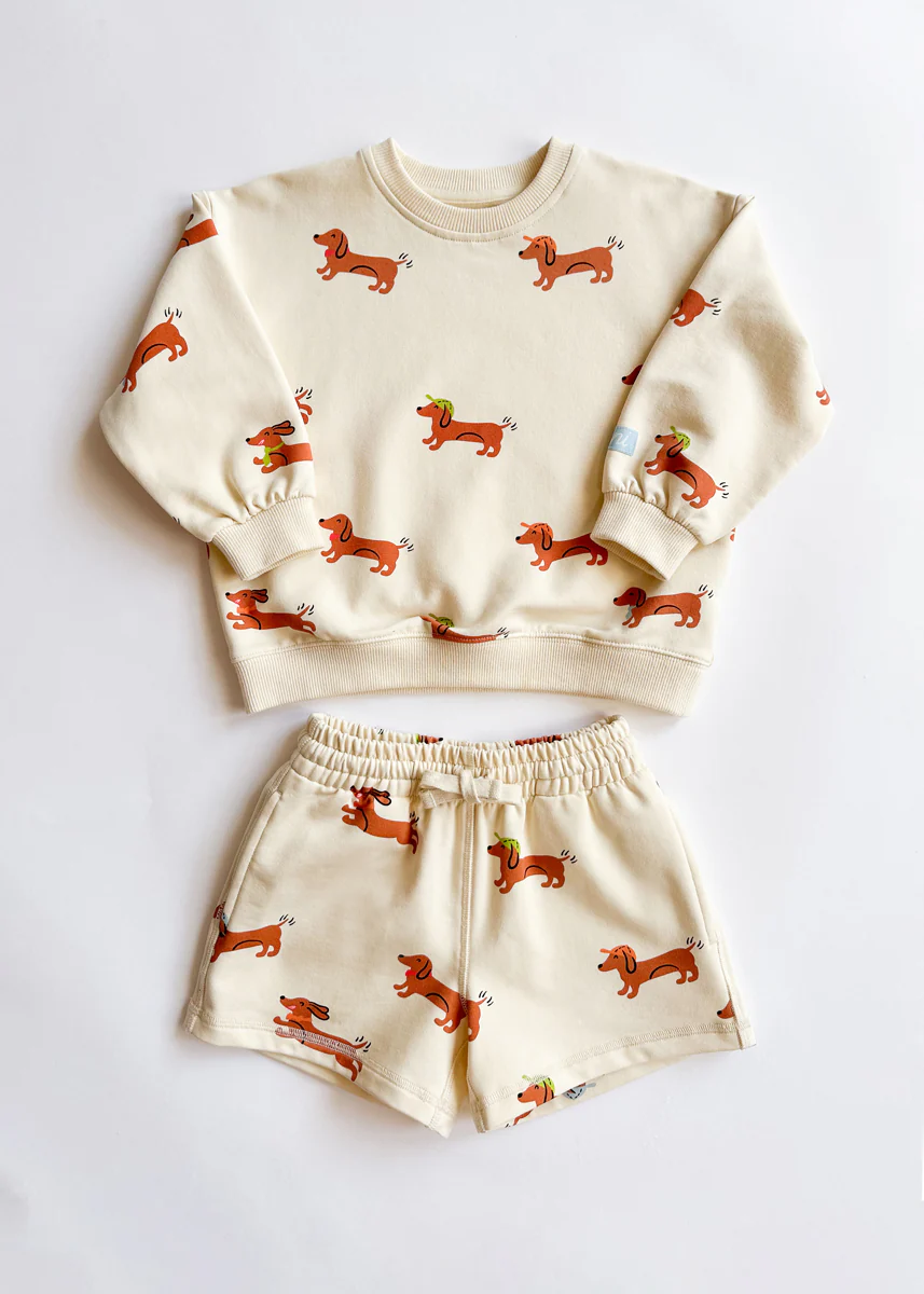 Wiener Dog Terry Oversized Sweatshort Set - Image 3