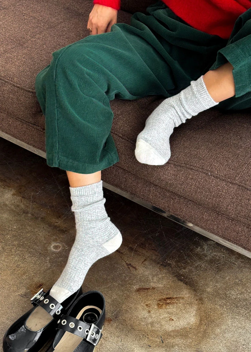 Wool Waffled Socks - Stone & Cream - Image 3