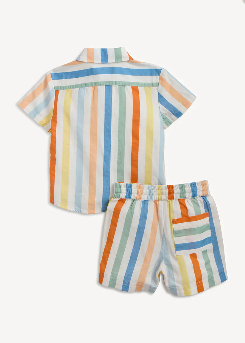 Woven Top & Short Set - Multi Stripe - Image 2