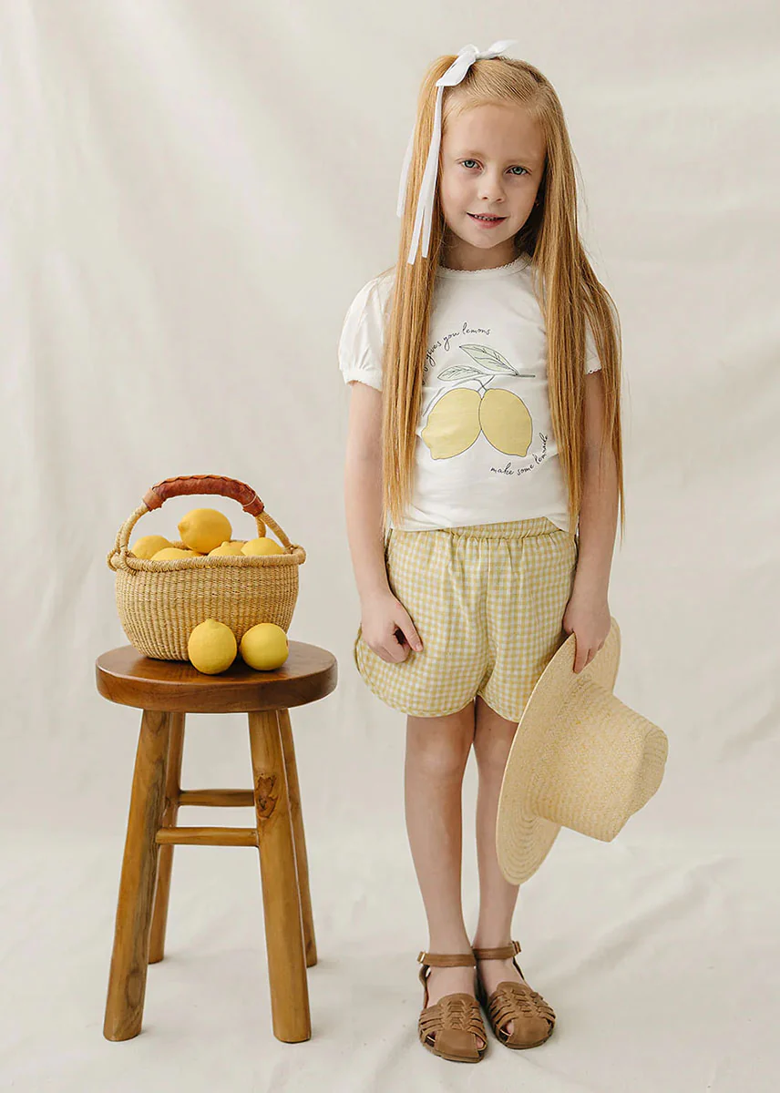 Yellow Gingham Shorts - Image 2