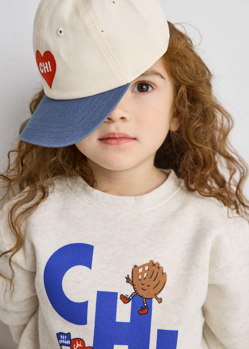 Youth Chi Heart Icon Hat - Ivory & Breaker Blue - Image 3