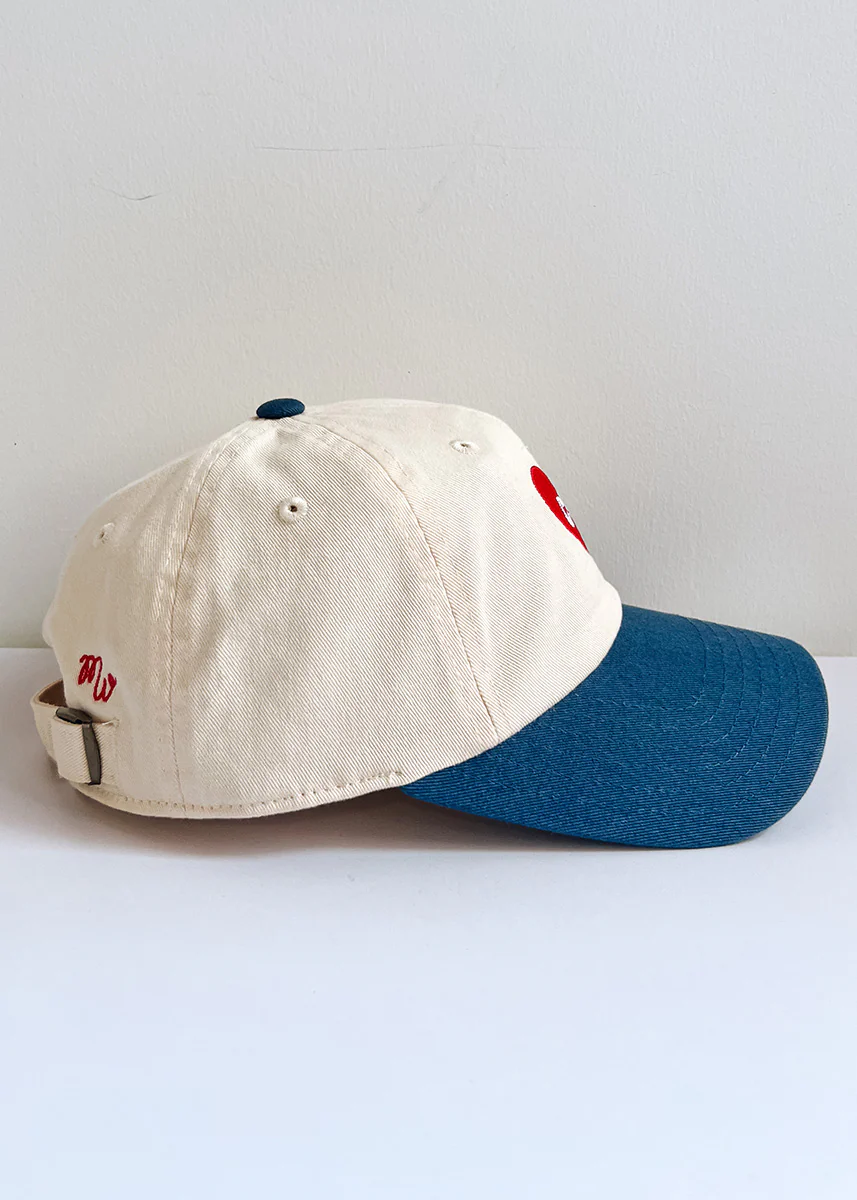 Youth Chi Heart Icon Hat - Ivory & Breaker Blue - Image 5